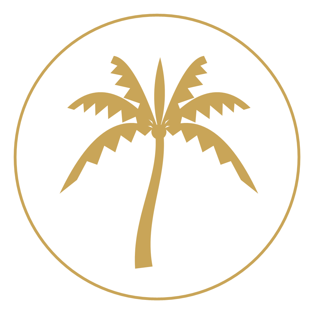 Logo Casa Estepona: gouden palmboom in een ring